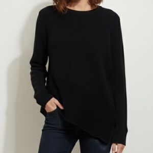 Harley-Davidson Sweater Size Large Black Wool Ribbed Knit Asymmetrical Hem